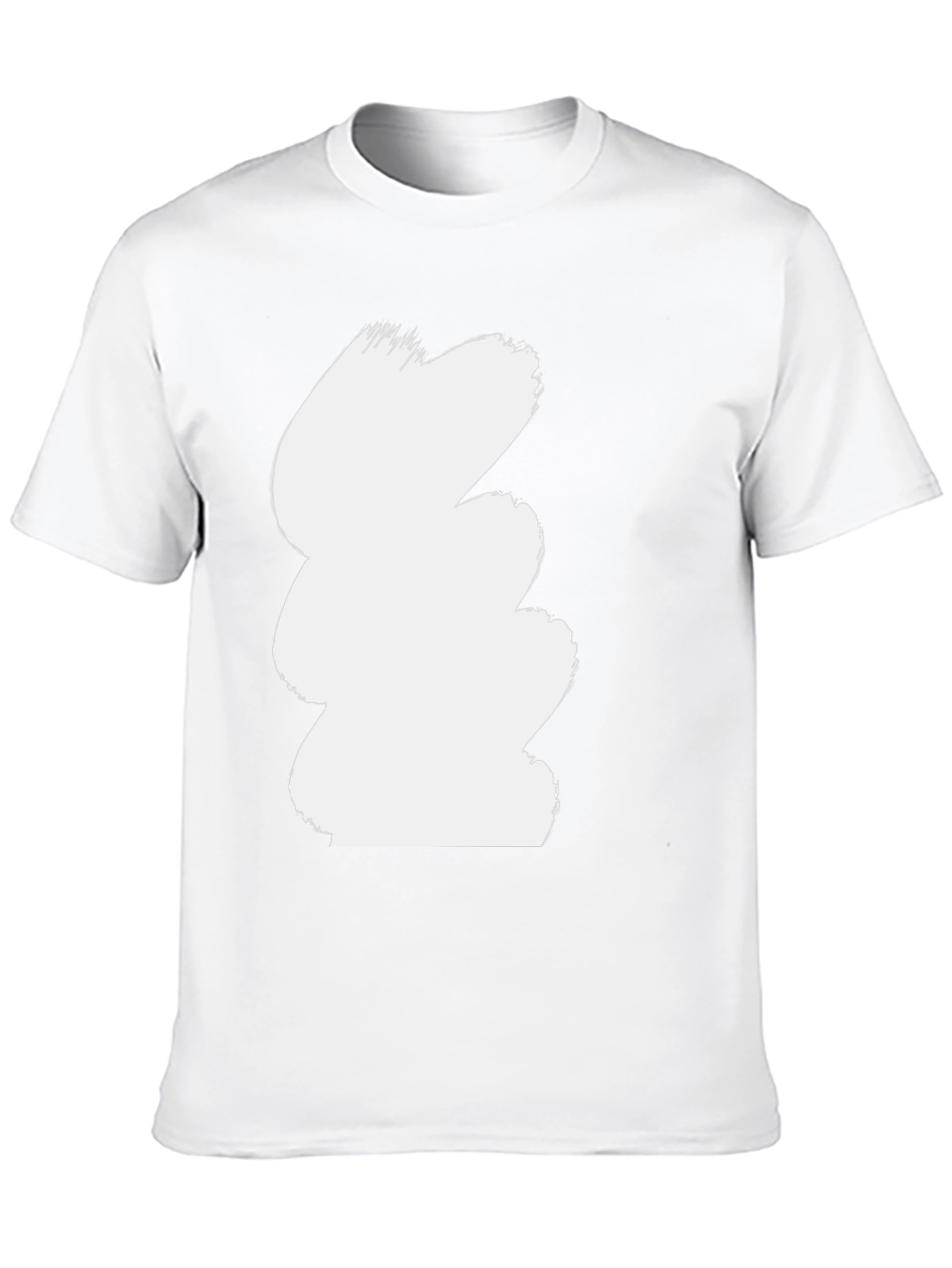 Abstract White Brushstroke Black T-Shirt
