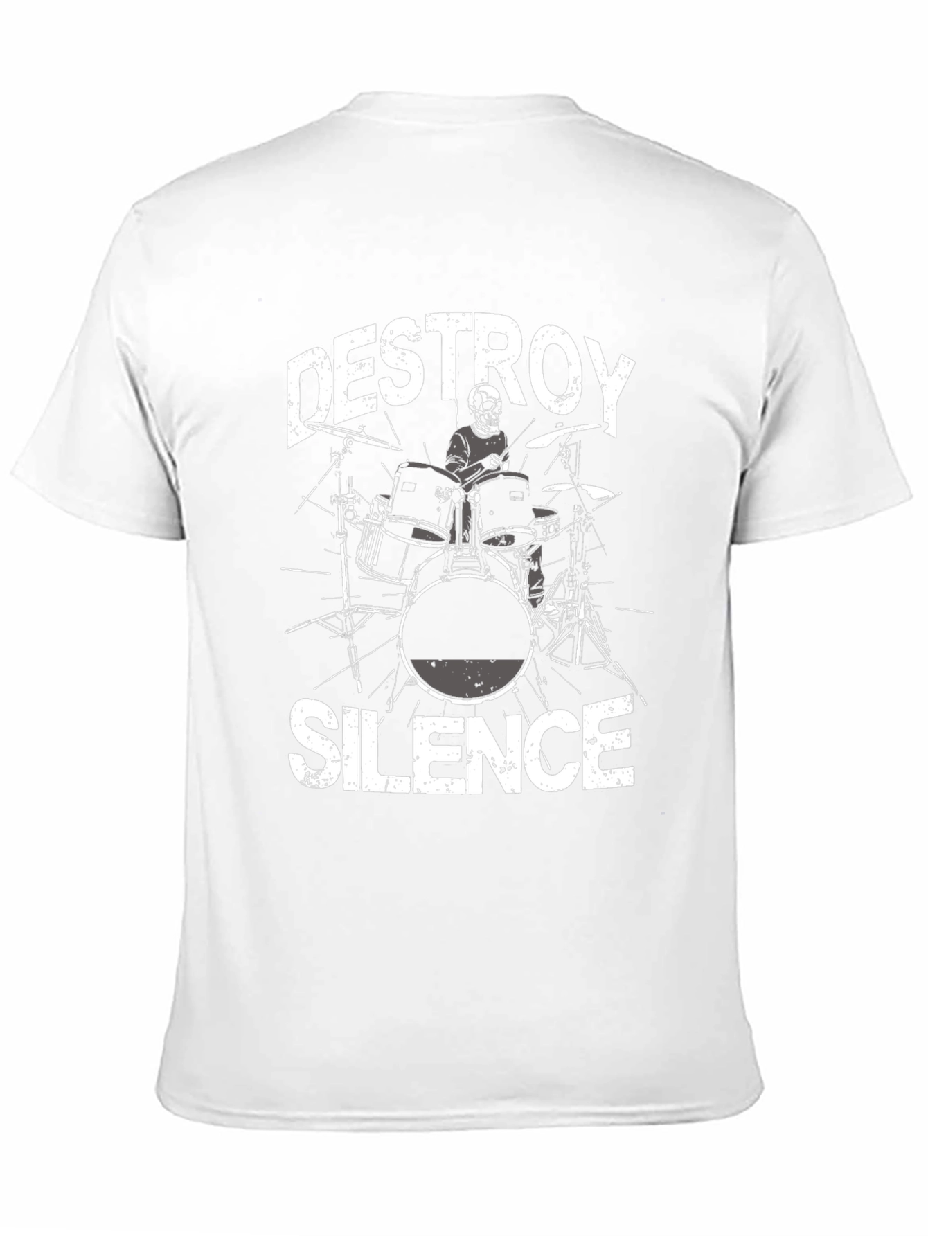 Destroy Silence T-Shirt: Drummer Skeleton Tee
