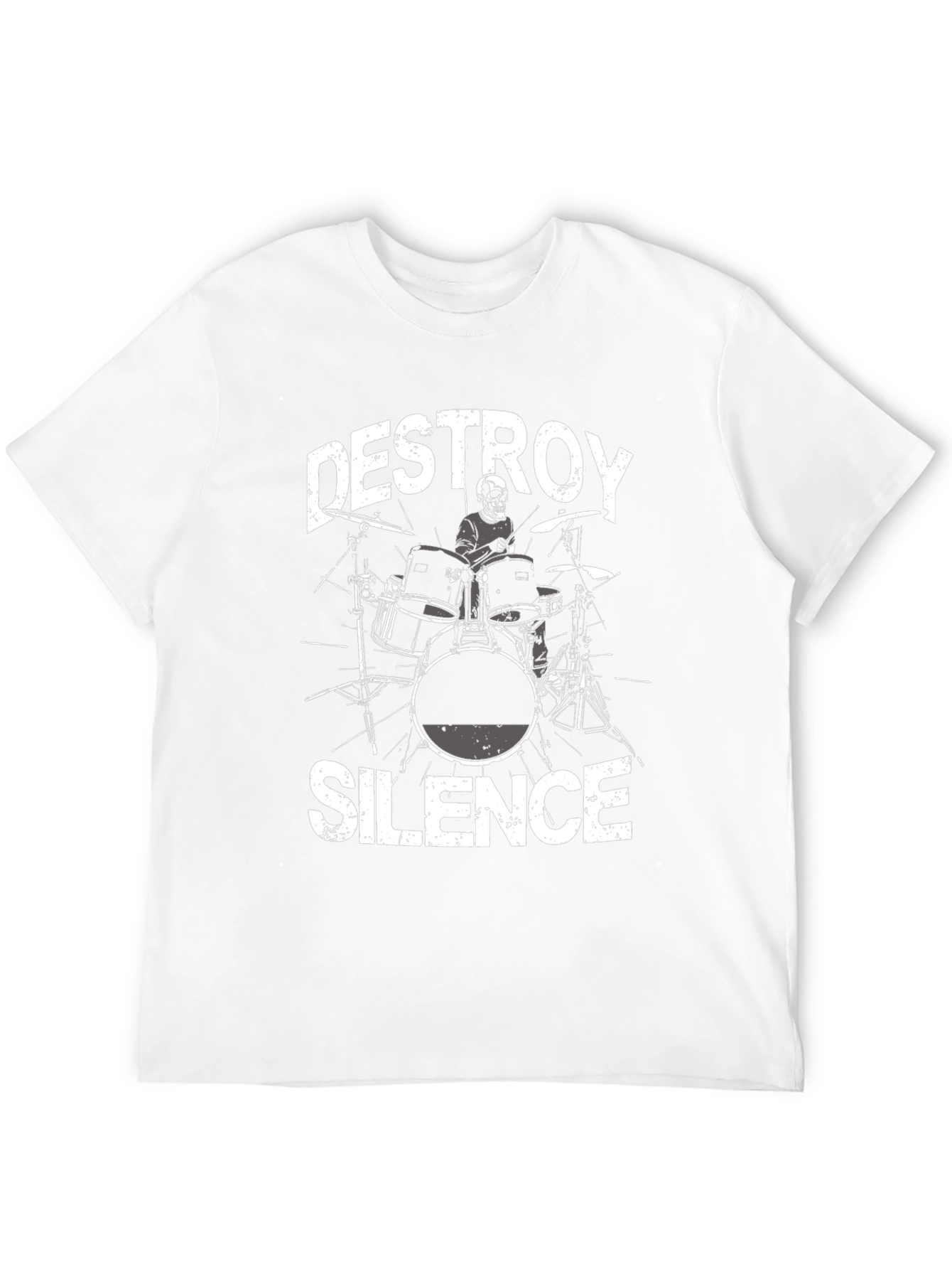 Destroy Silence T-Shirt: Drummer Skeleton Tee