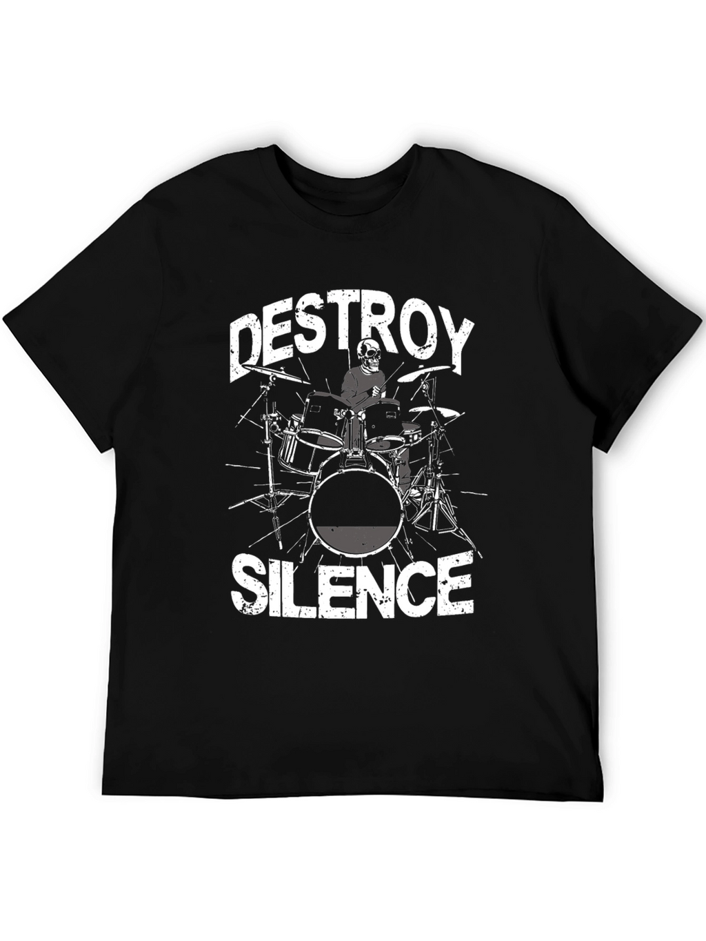 Destroy Silence T-Shirt: Drummer Skeleton Tee