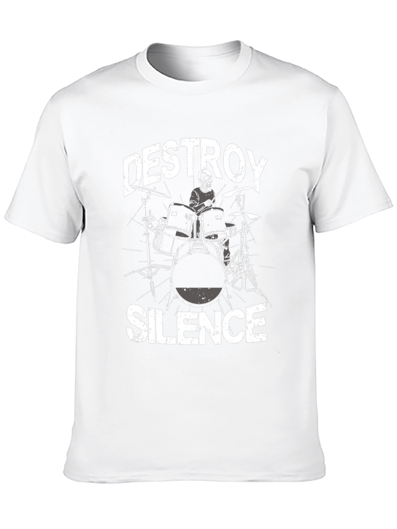 Destroy Silence T-Shirt: Drummer Skeleton Tee