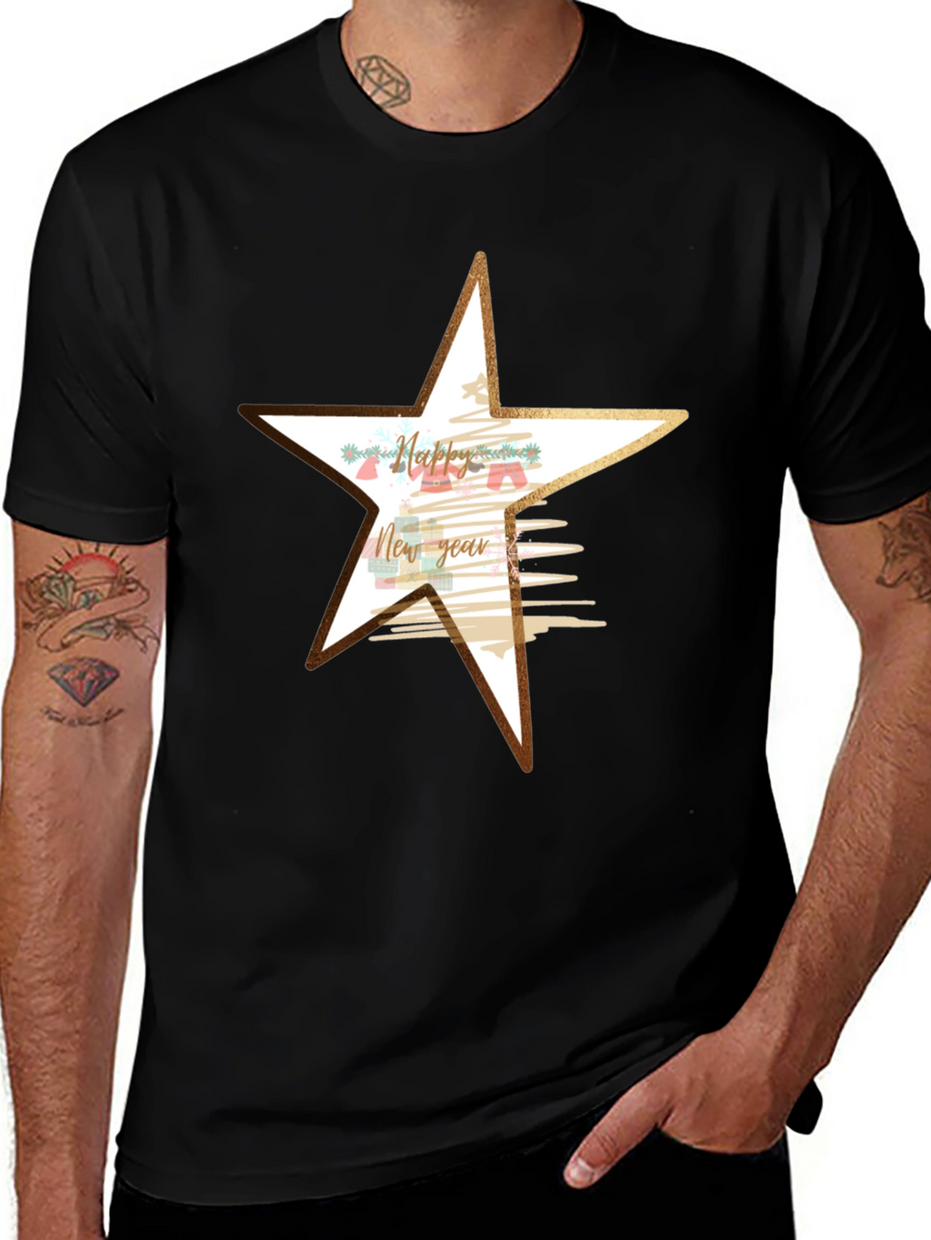 Festive New Year Star Graphic Tee
