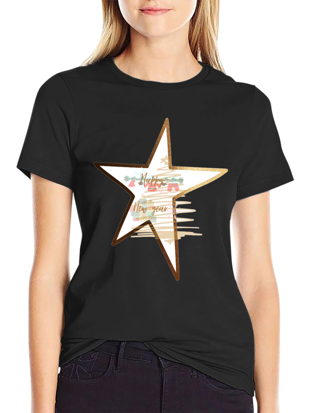 Festive New Year Star Graphic Tee
