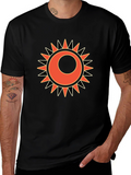 Sun Graphic Print Black T-Shirt