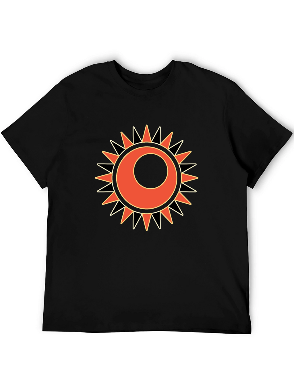 Sun Graphic Print Black T-Shirt
