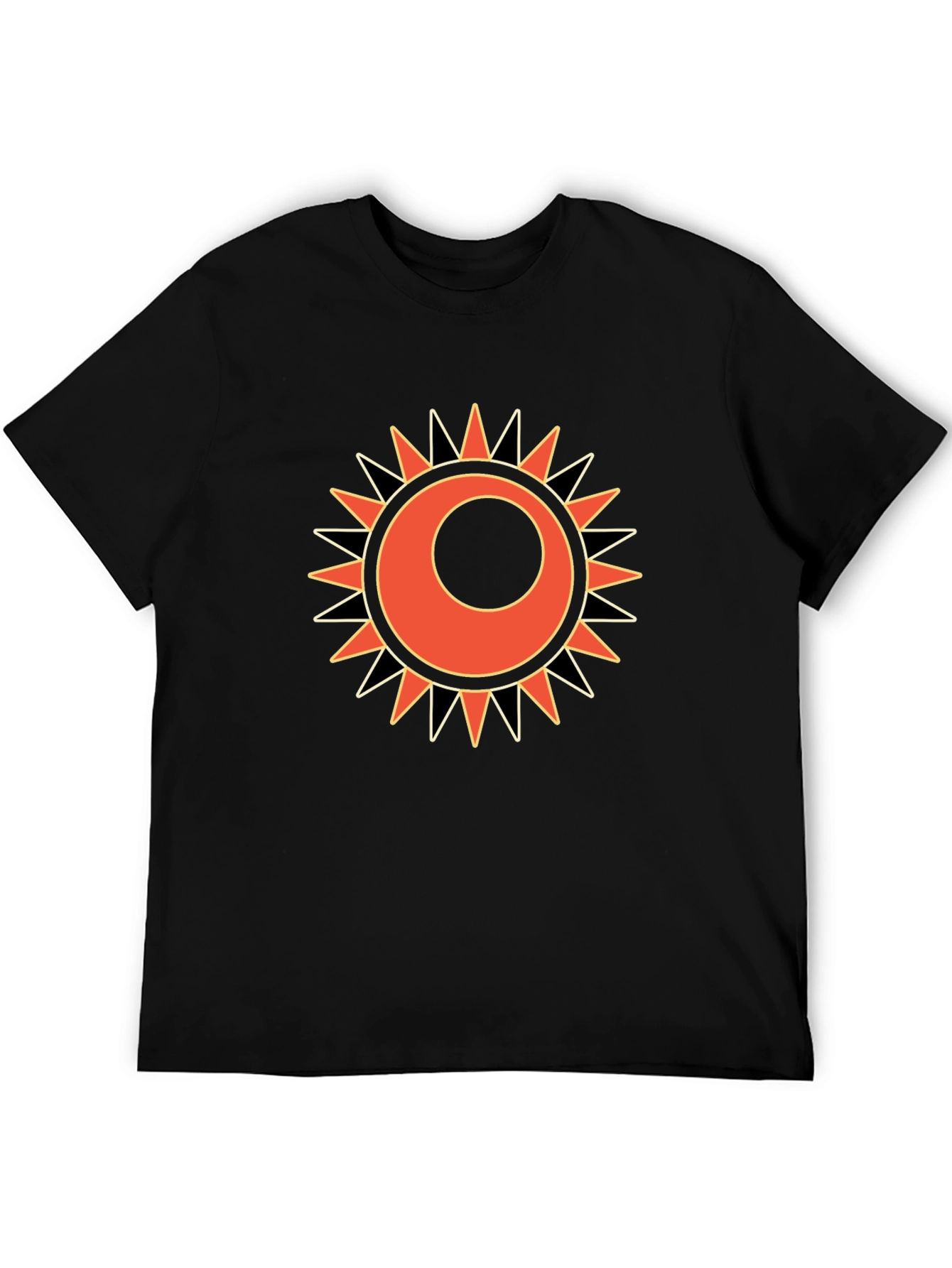 Sun Graphic Print Black T-Shirt