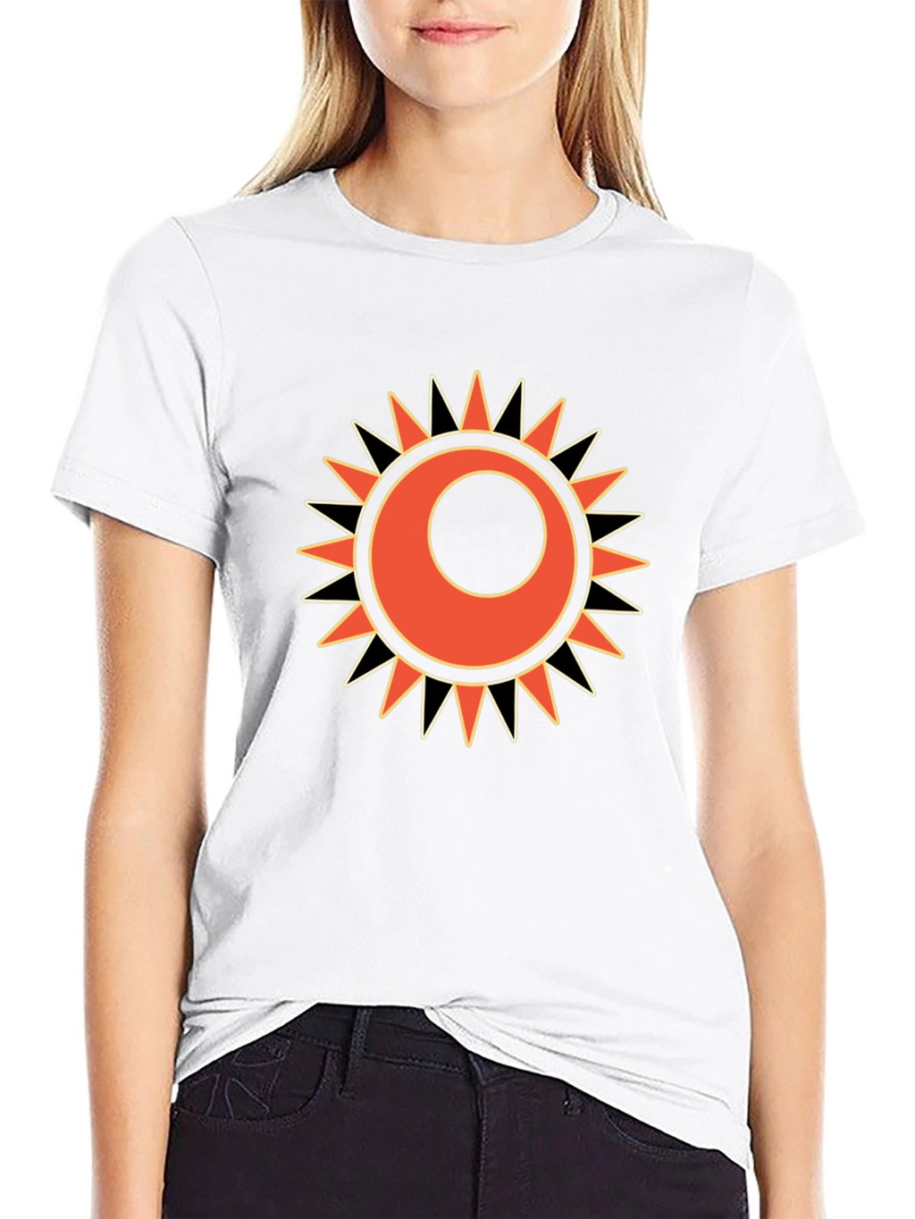 Sun Graphic Print Black T-Shirt