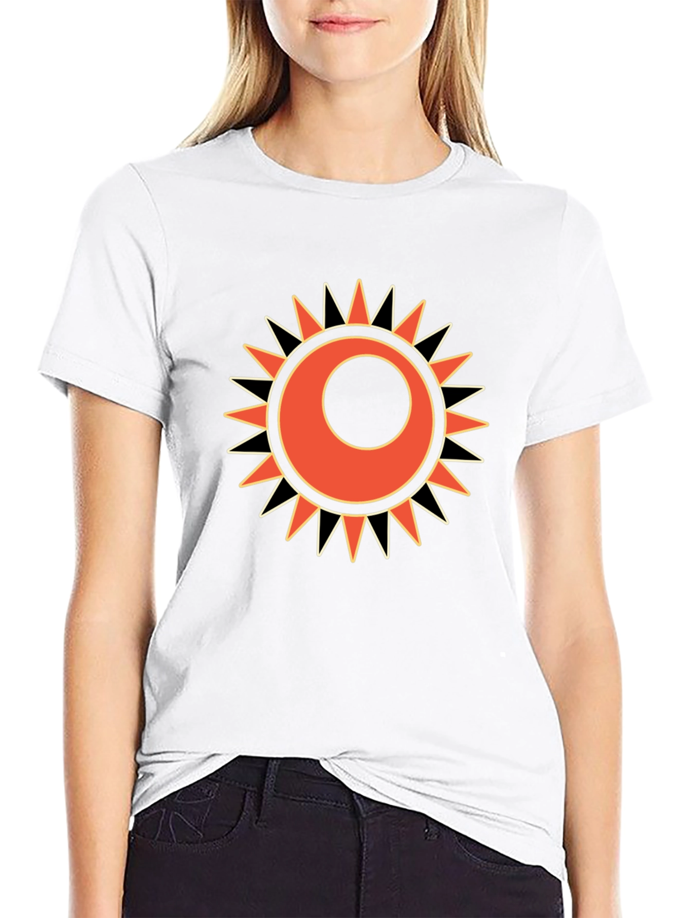 Sun Graphic Print Black T-Shirt