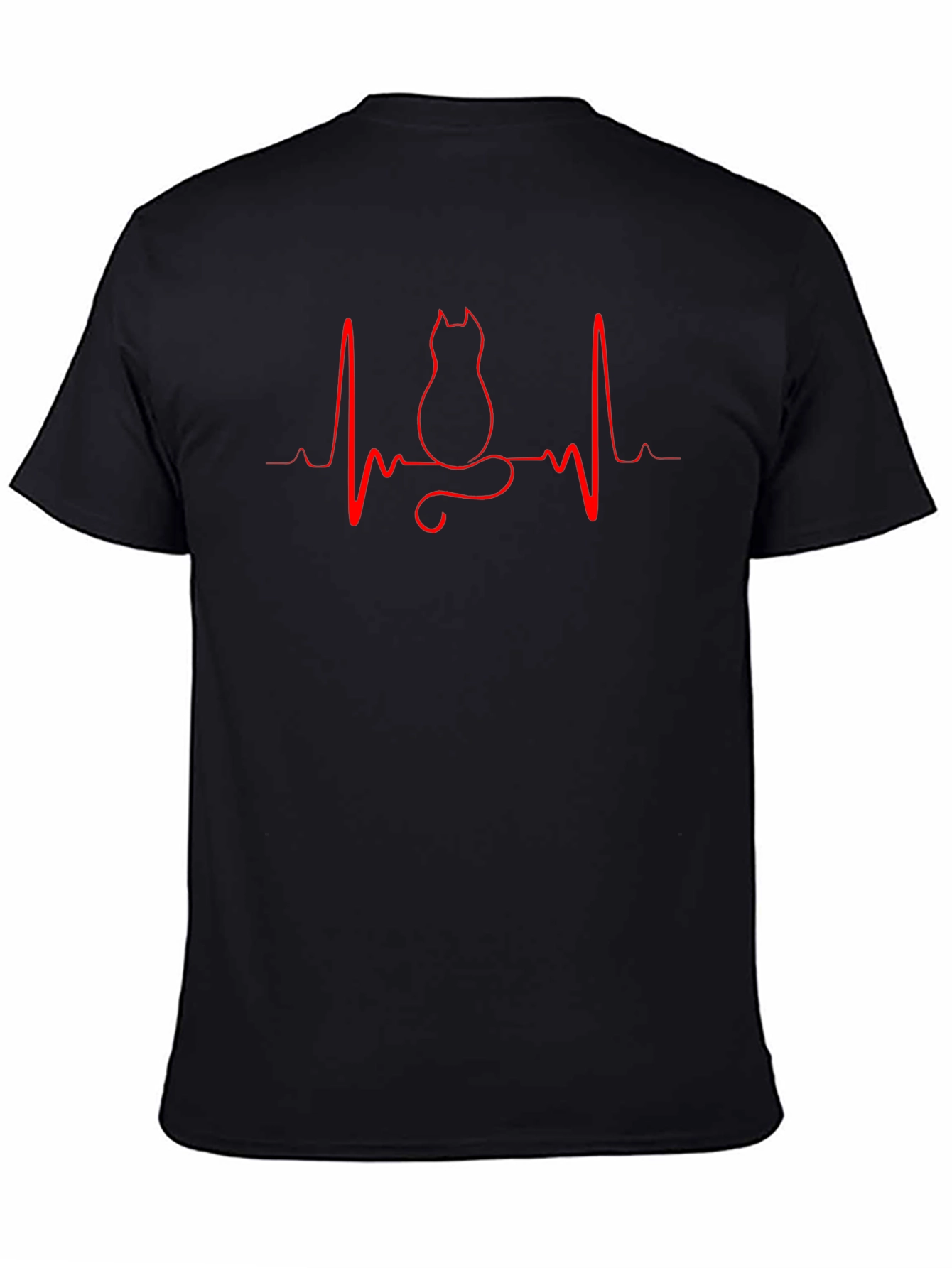 Cat Heartbeat Graphic T-Shirt - Unisex Cotton Tee