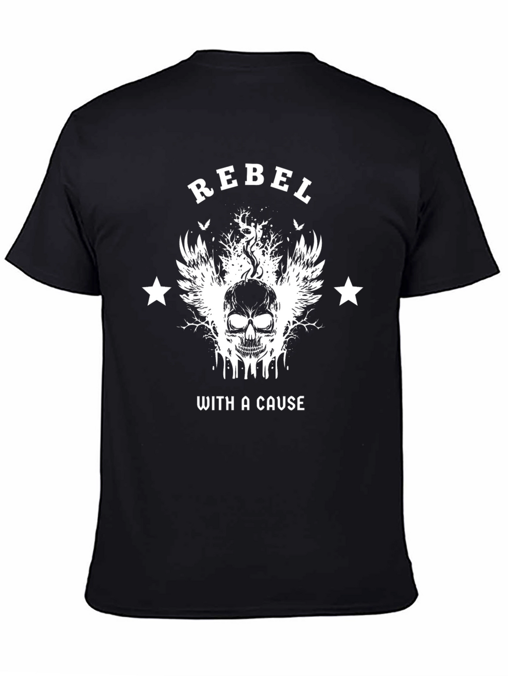 Rebel Skull Graphic T-Shirt - Mens Black Tee