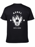 Rebel Skull Graphic T-Shirt - Mens Black Tee