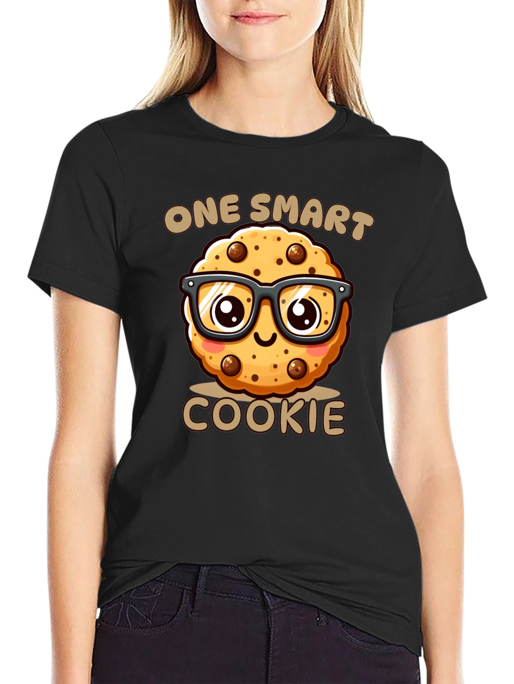 One Smart Cookie Black T-Shirt - Funny Novelty Tee