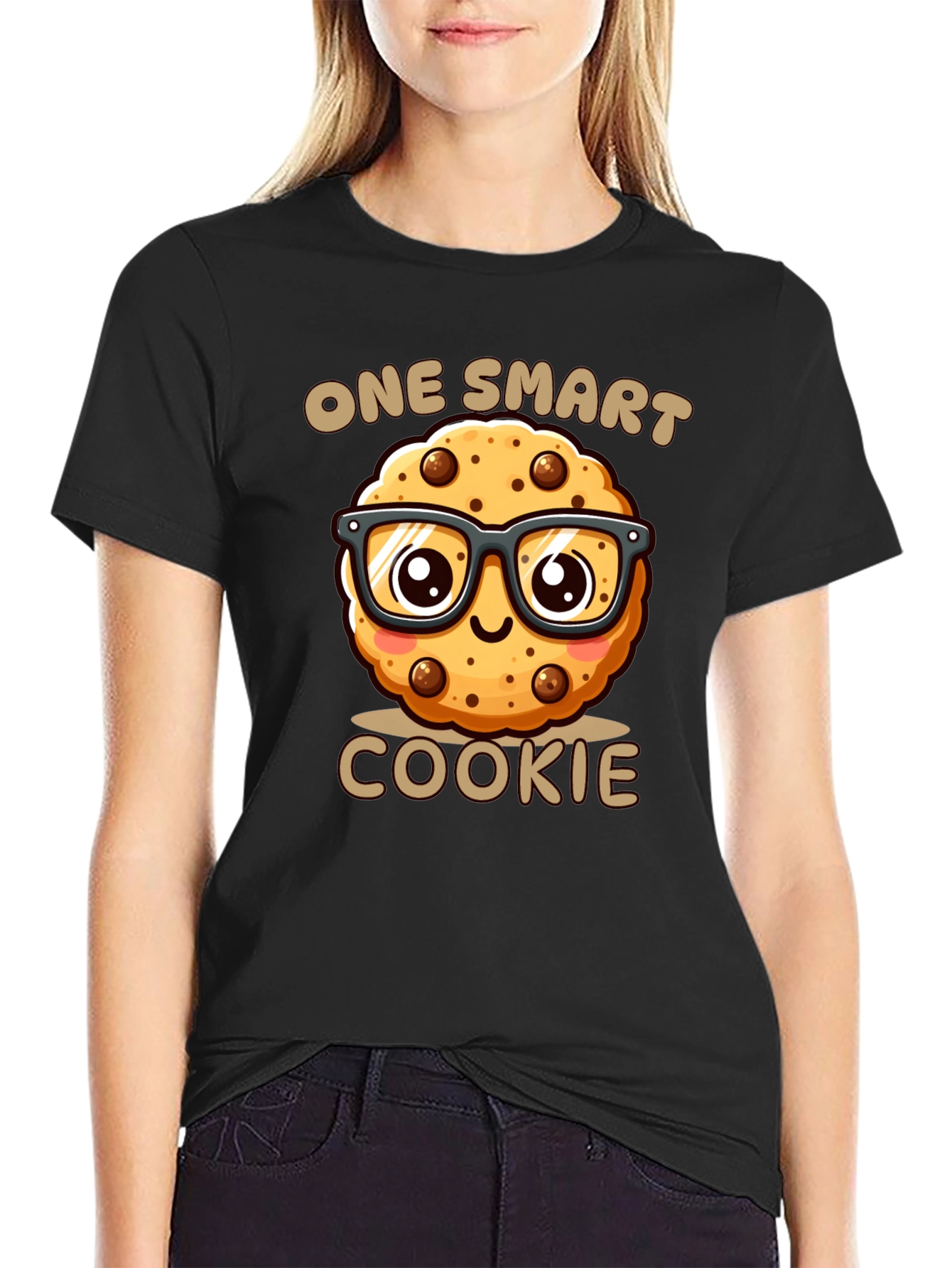 One Smart Cookie Black T-Shirt - Funny Novelty Tee