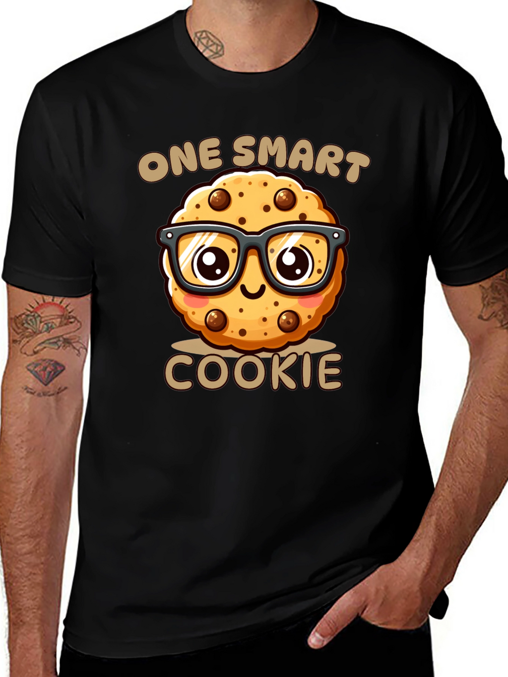 One Smart Cookie Black T-Shirt - Funny Novelty Tee