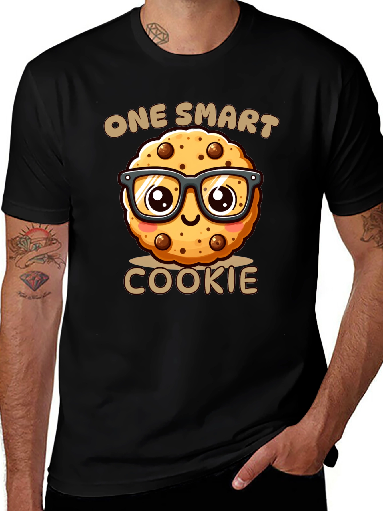 One Smart Cookie Black T-Shirt - Funny Novelty Tee