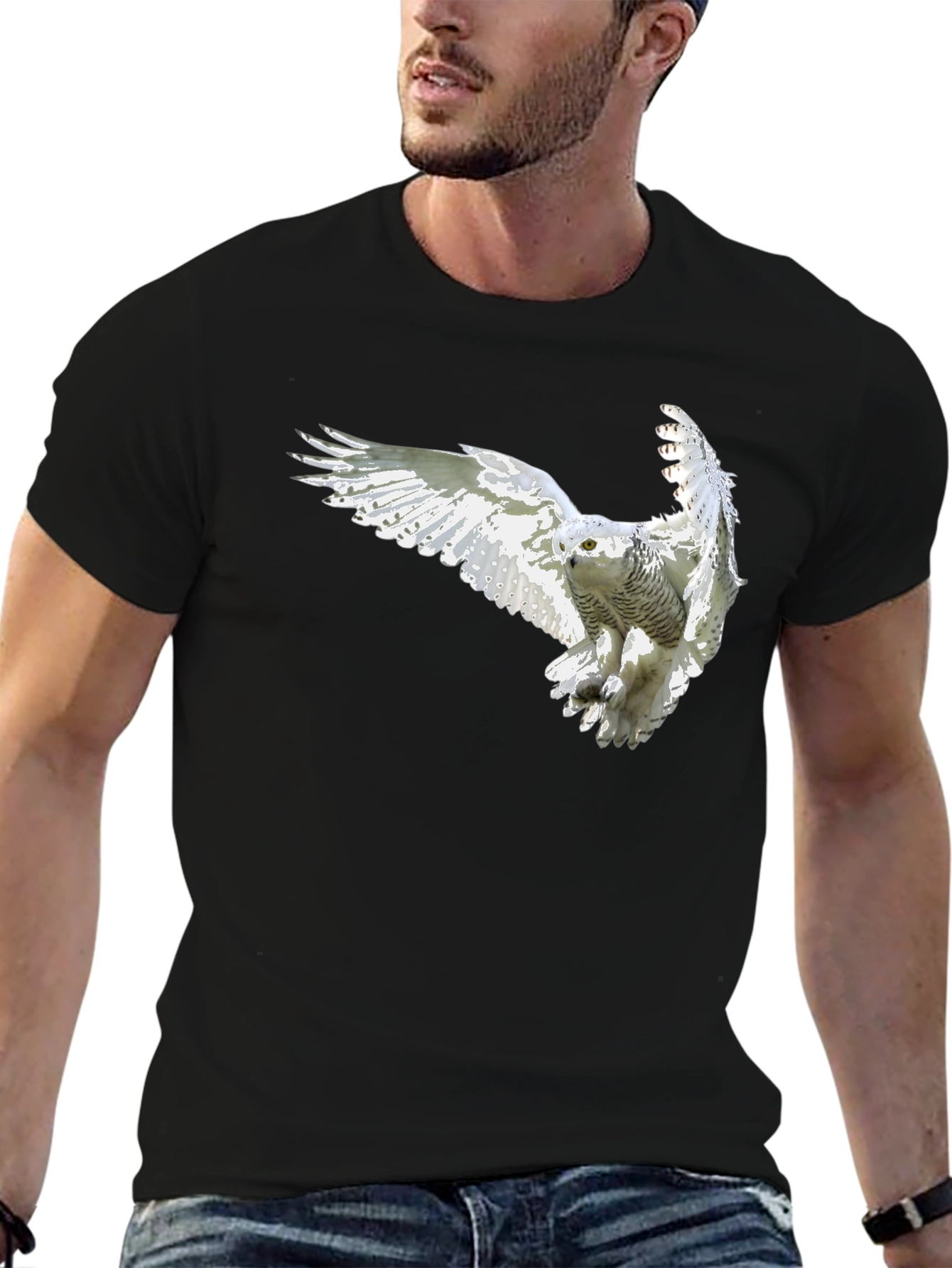 Owl Graphic Black T-Shirt - Mens Fashion Tee