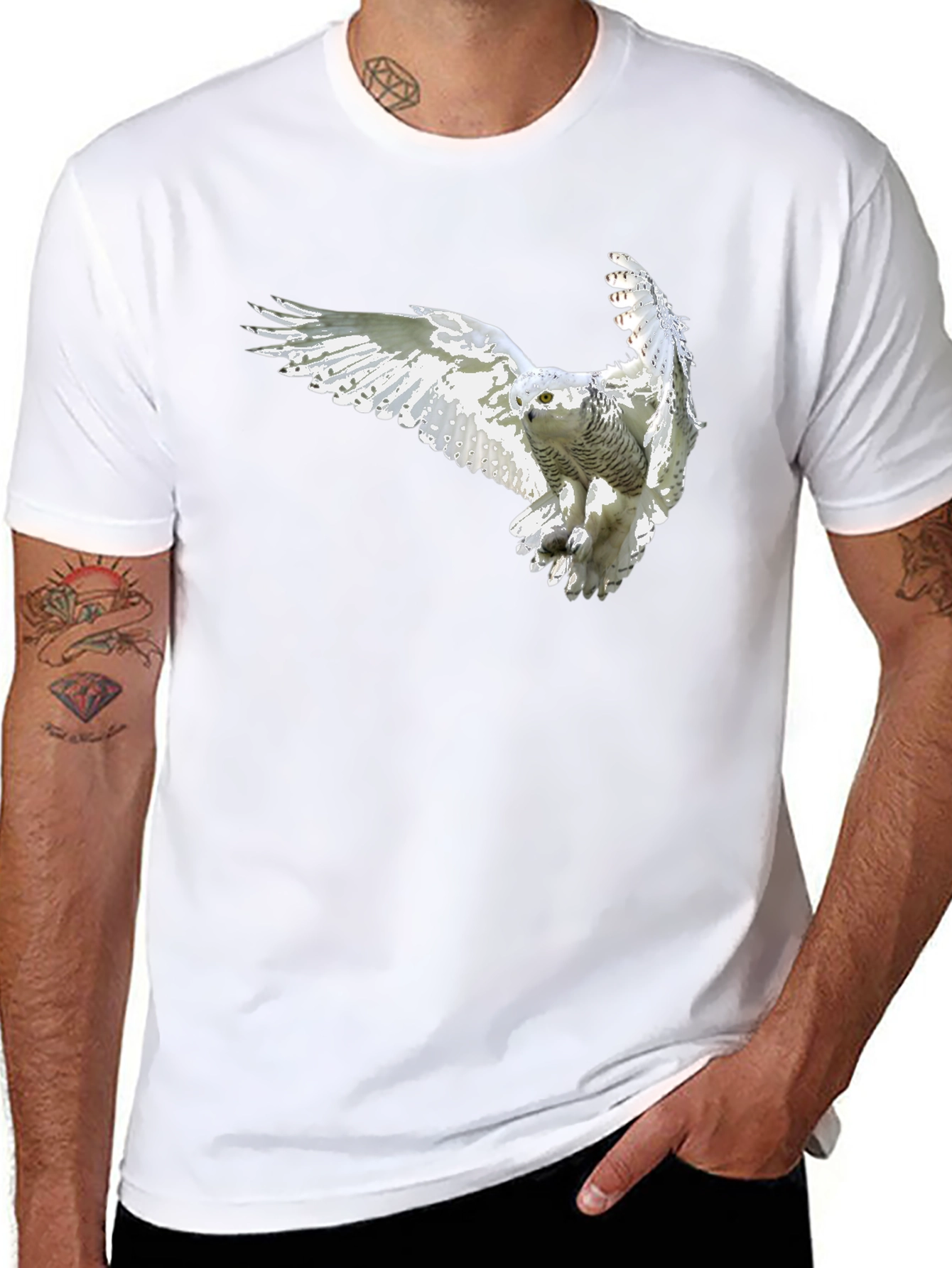 Owl Graphic Black T-Shirt - Mens Fashion Tee