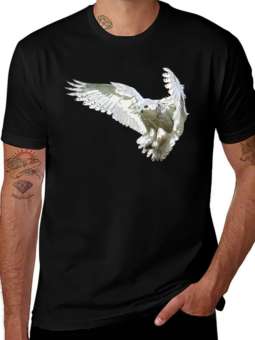 Owl Graphic Black T-Shirt - Mens Fashion Tee