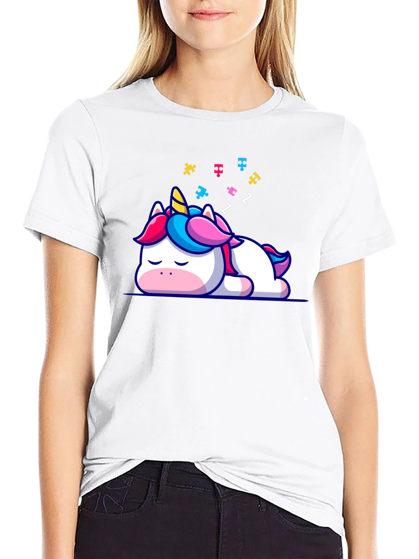 Sleeping Unicorn Autism Awareness T-Shirt