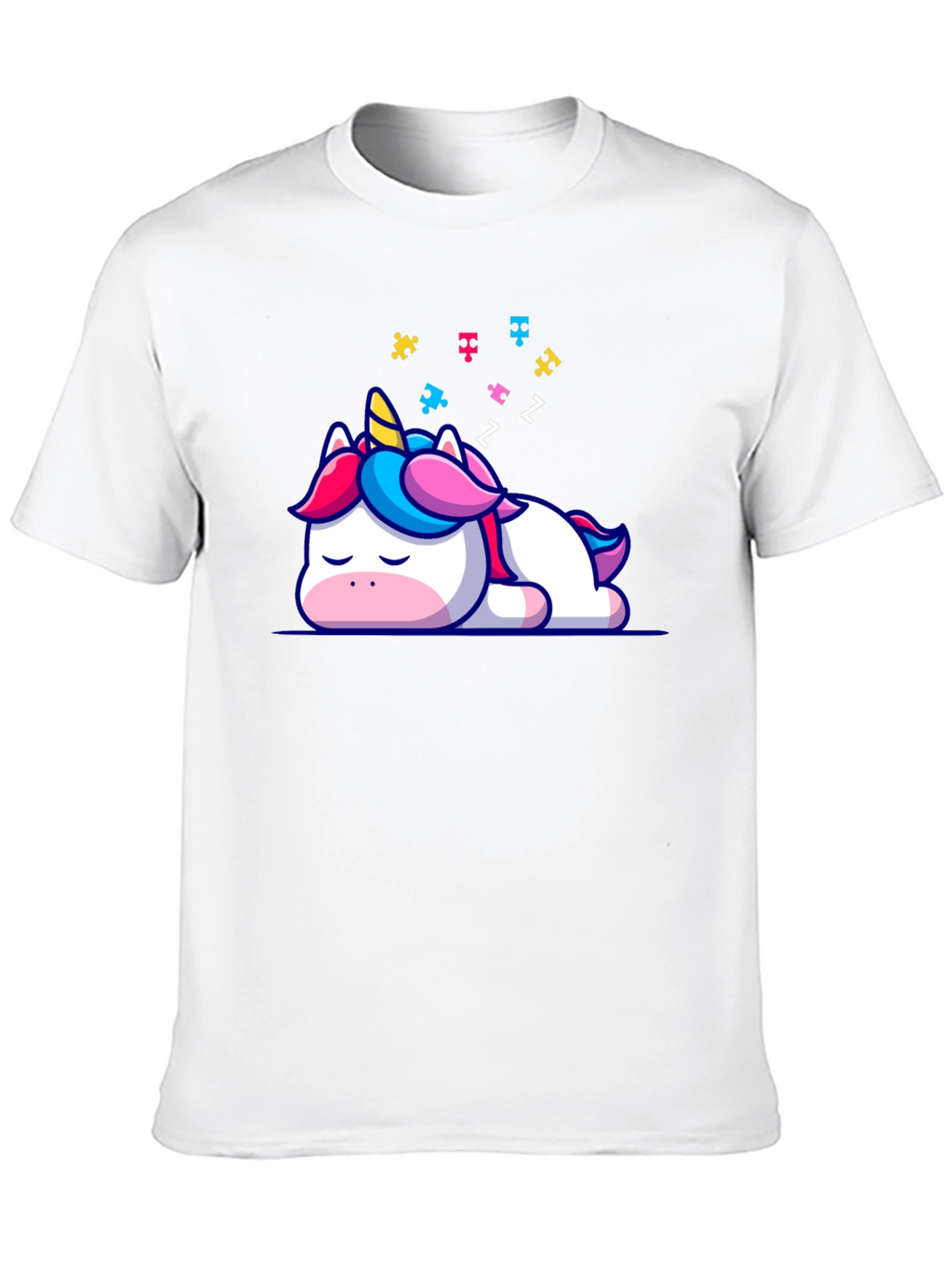 Sleeping Unicorn Autism Awareness T-Shirt
