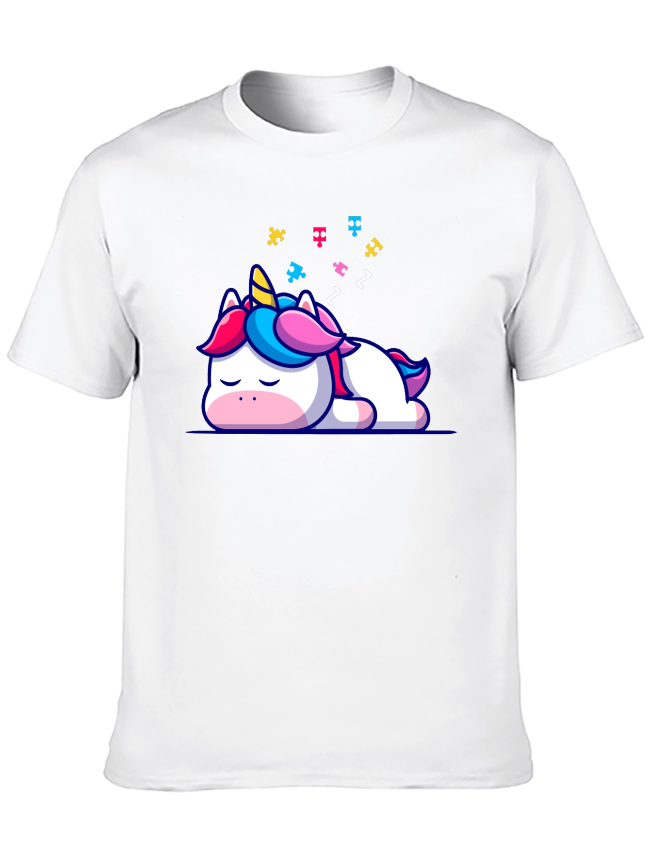 Sleeping Unicorn Autism Awareness T-Shirt