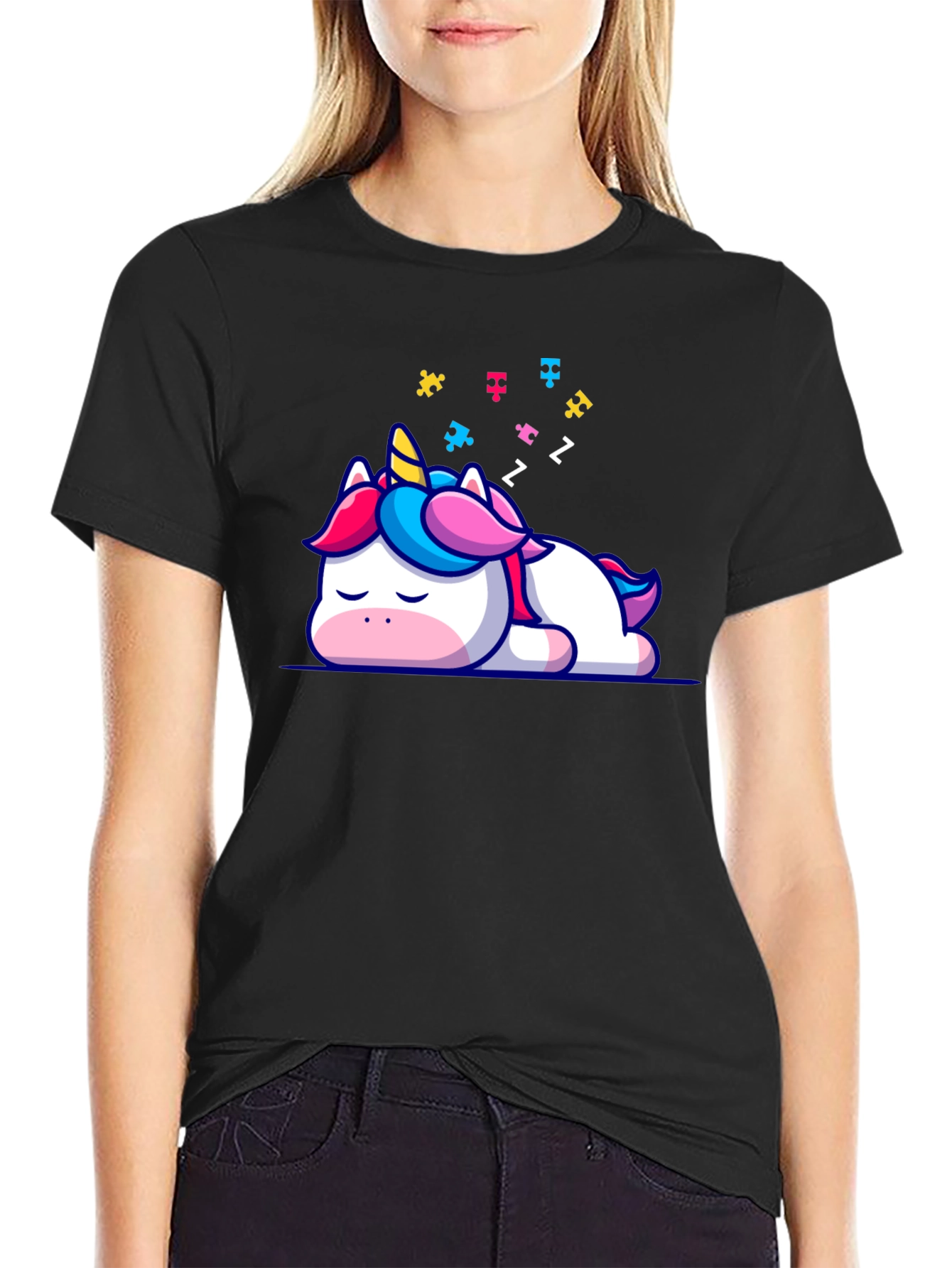 Sleeping Unicorn Autism Awareness T-Shirt