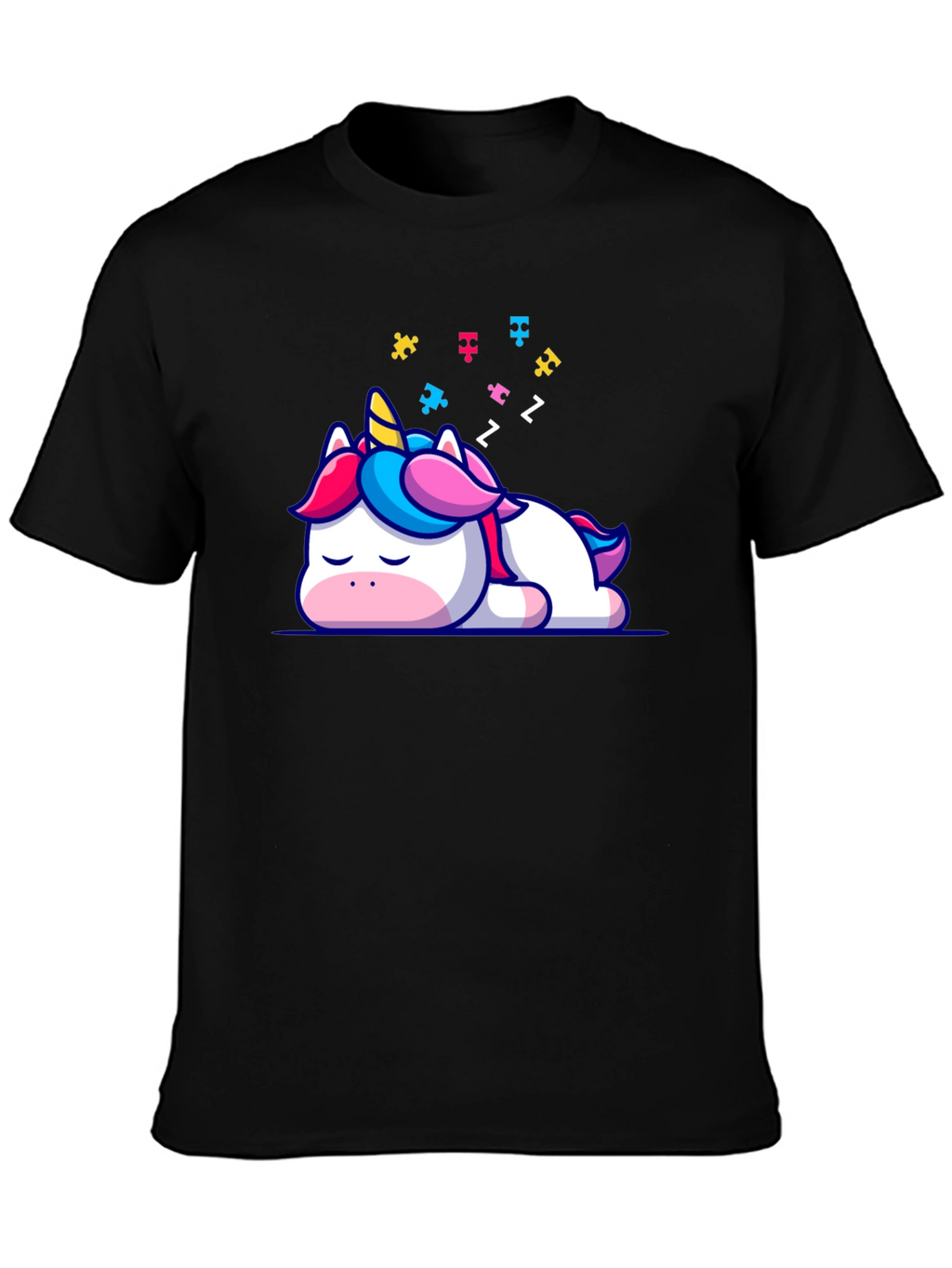 Sleeping Unicorn Autism Awareness T-Shirt