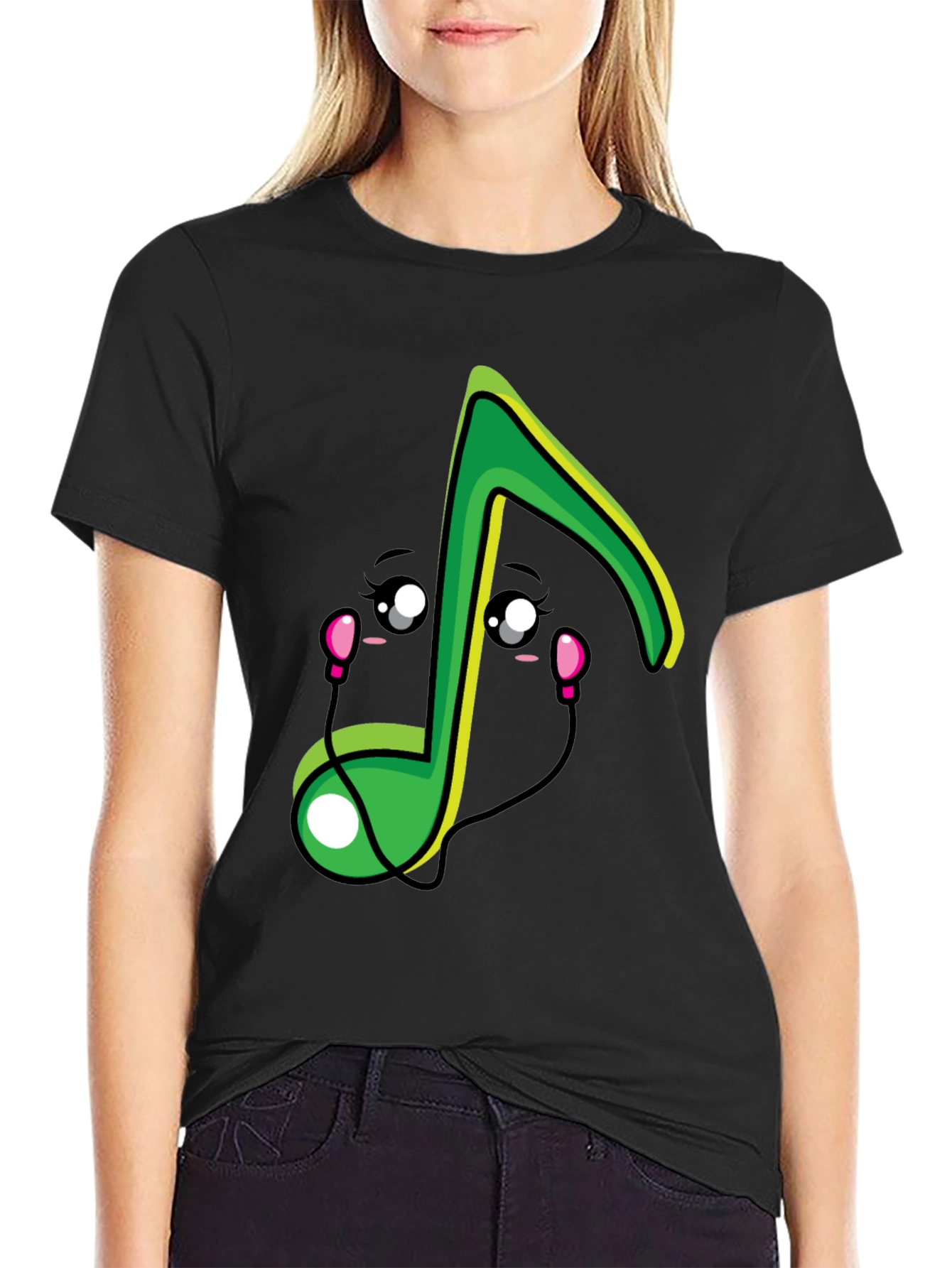 Cute Musical Note Graphic T-Shirt