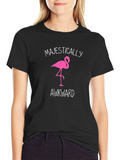 Majestically Awkward Flamingo Graphic Tee - Black