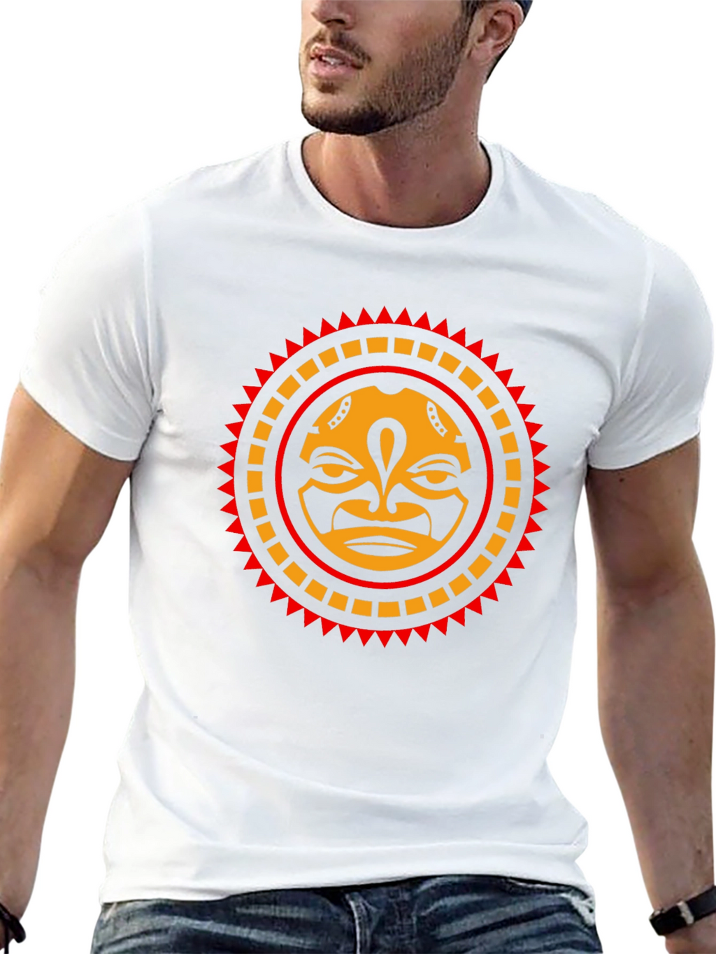 Tribal Sun Face Graphic Tee