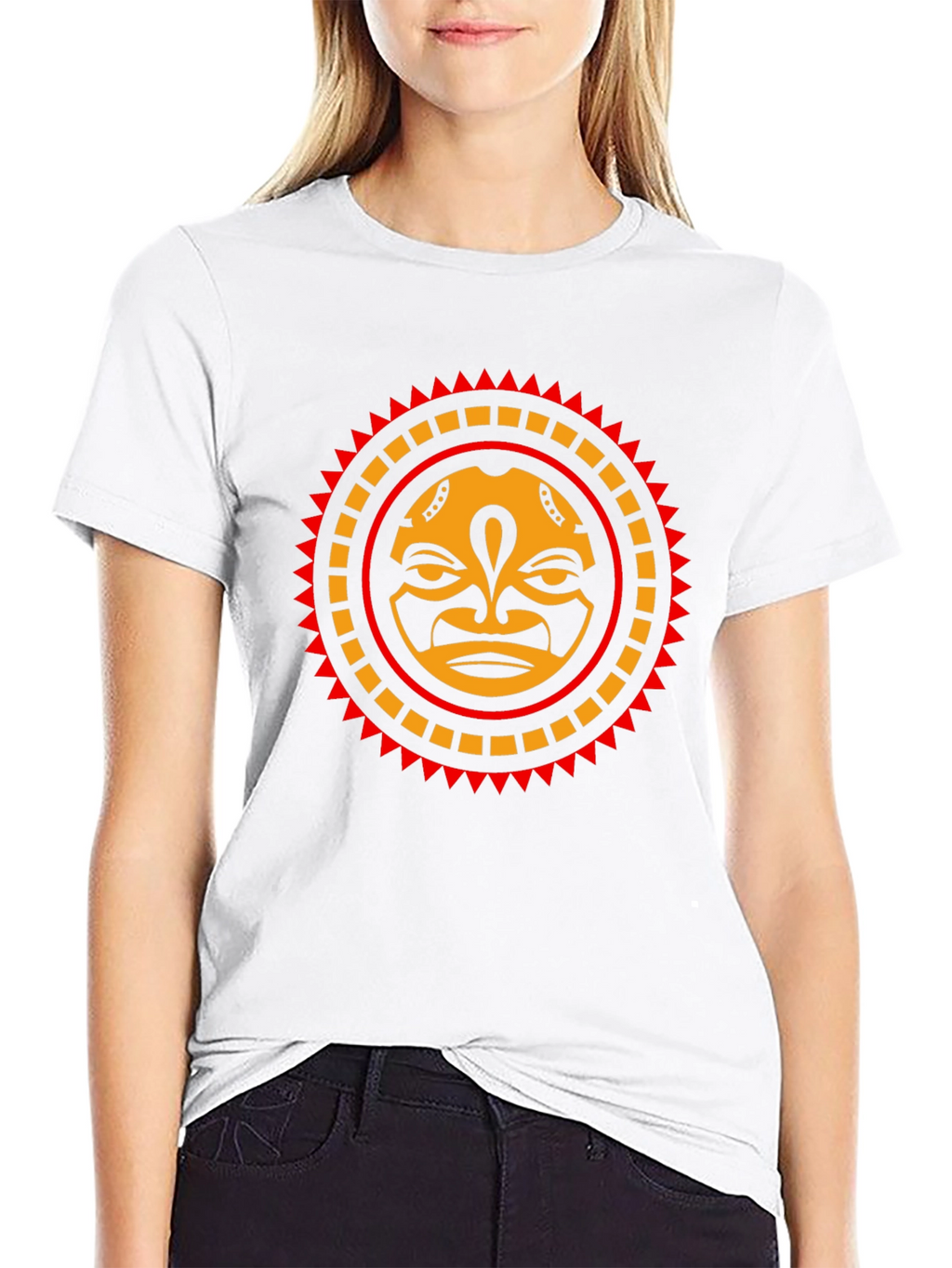 Tribal Sun Face Graphic Tee
