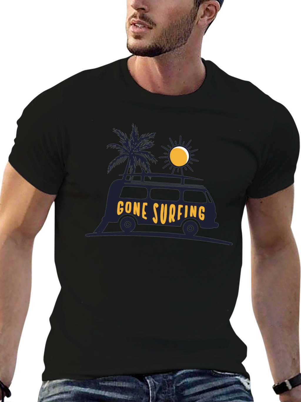 Gone Surfing Graphic Tee - Black