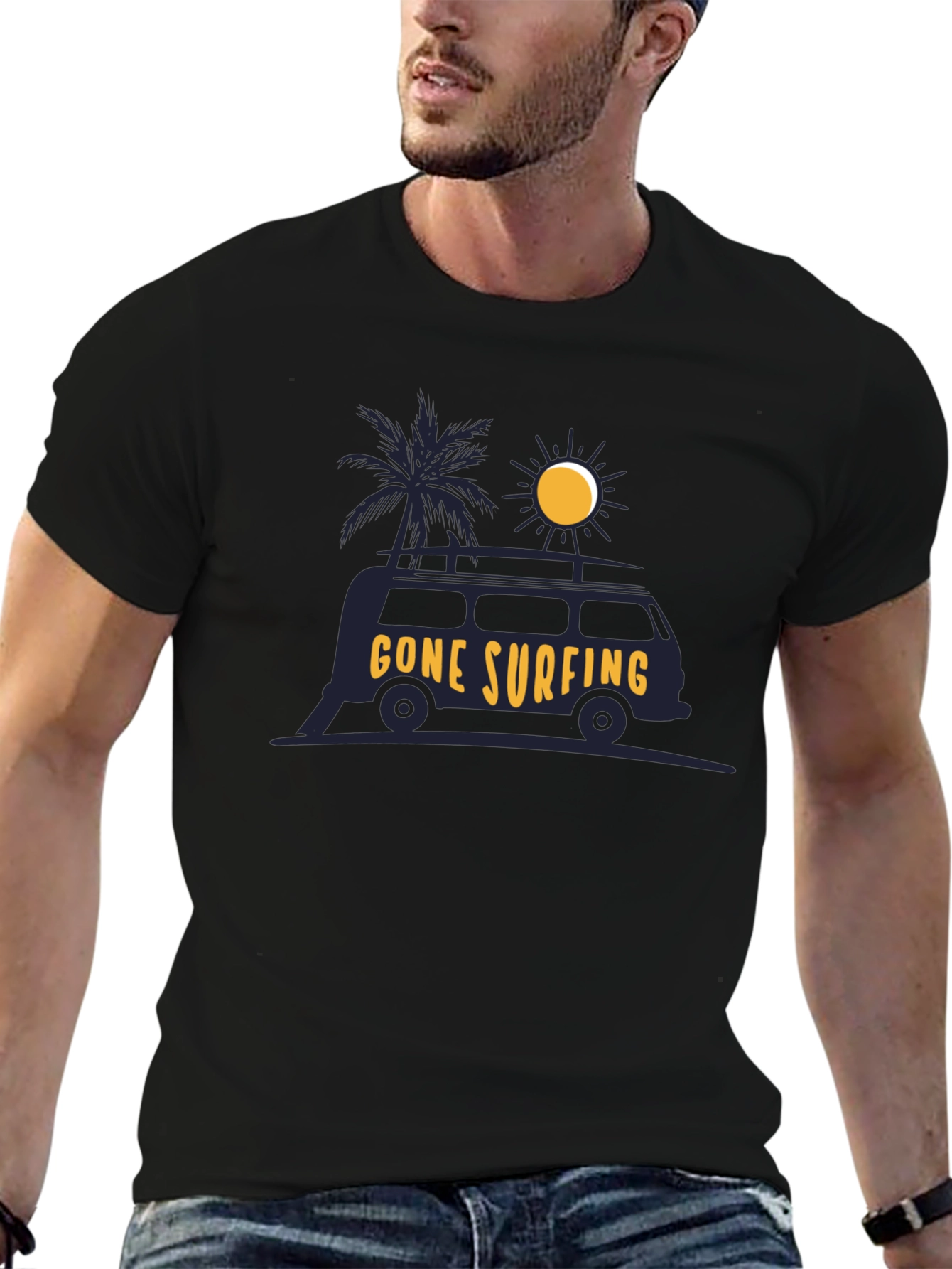Gone Surfing Graphic Tee - Black