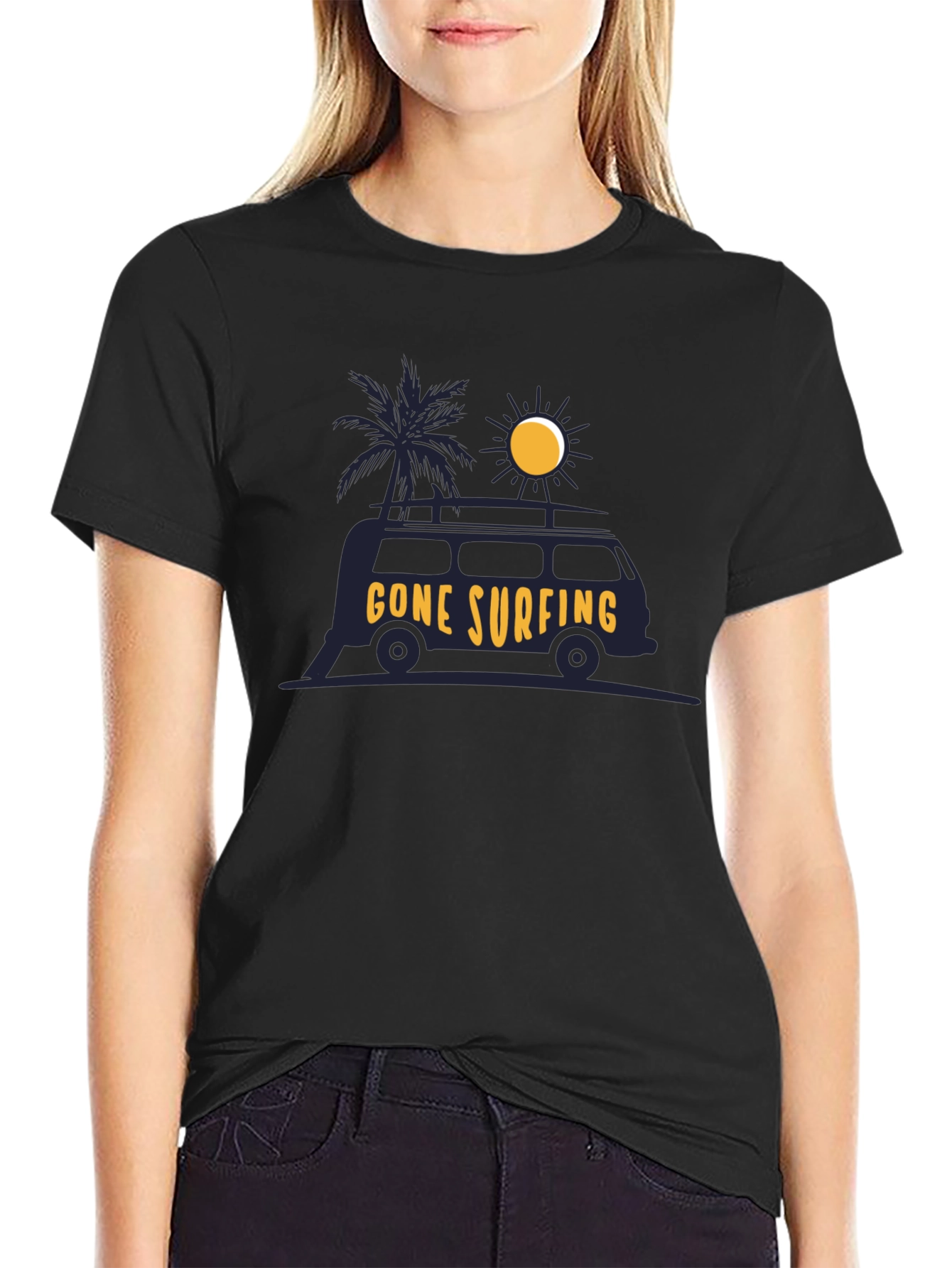 Gone Surfing Graphic Tee - Black