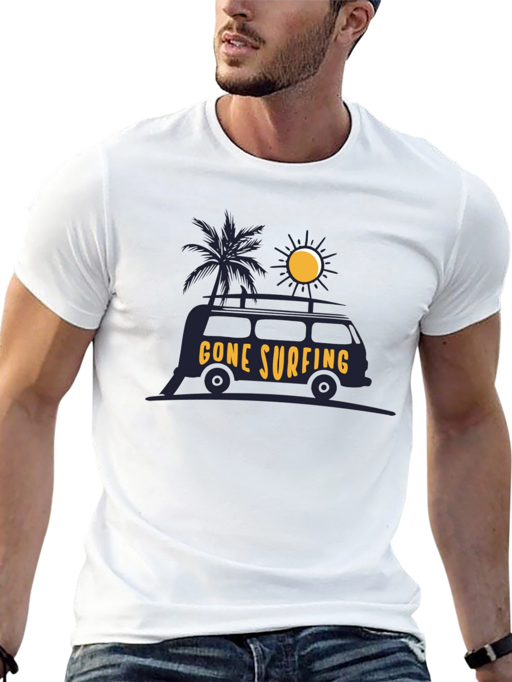Gone Surfing Graphic Tee - Black