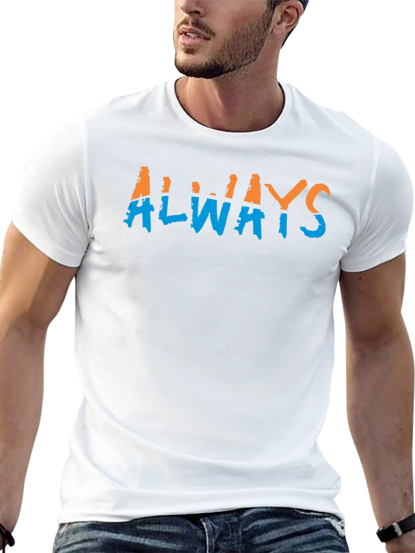 Stylish Always Graphic Print Black T-Shirt for Men