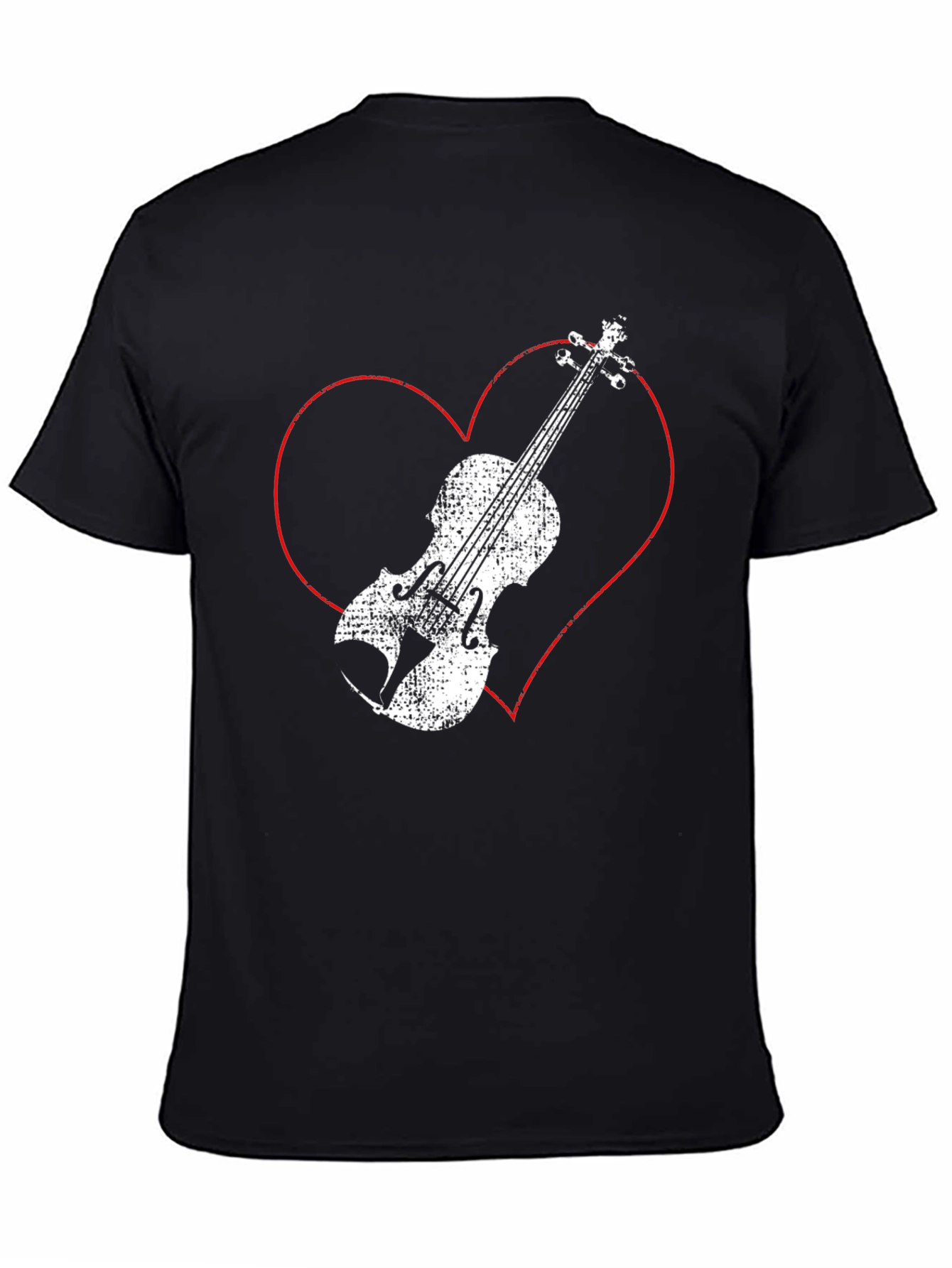 Heart Violin Graphic Tee - Music Lover Shirt