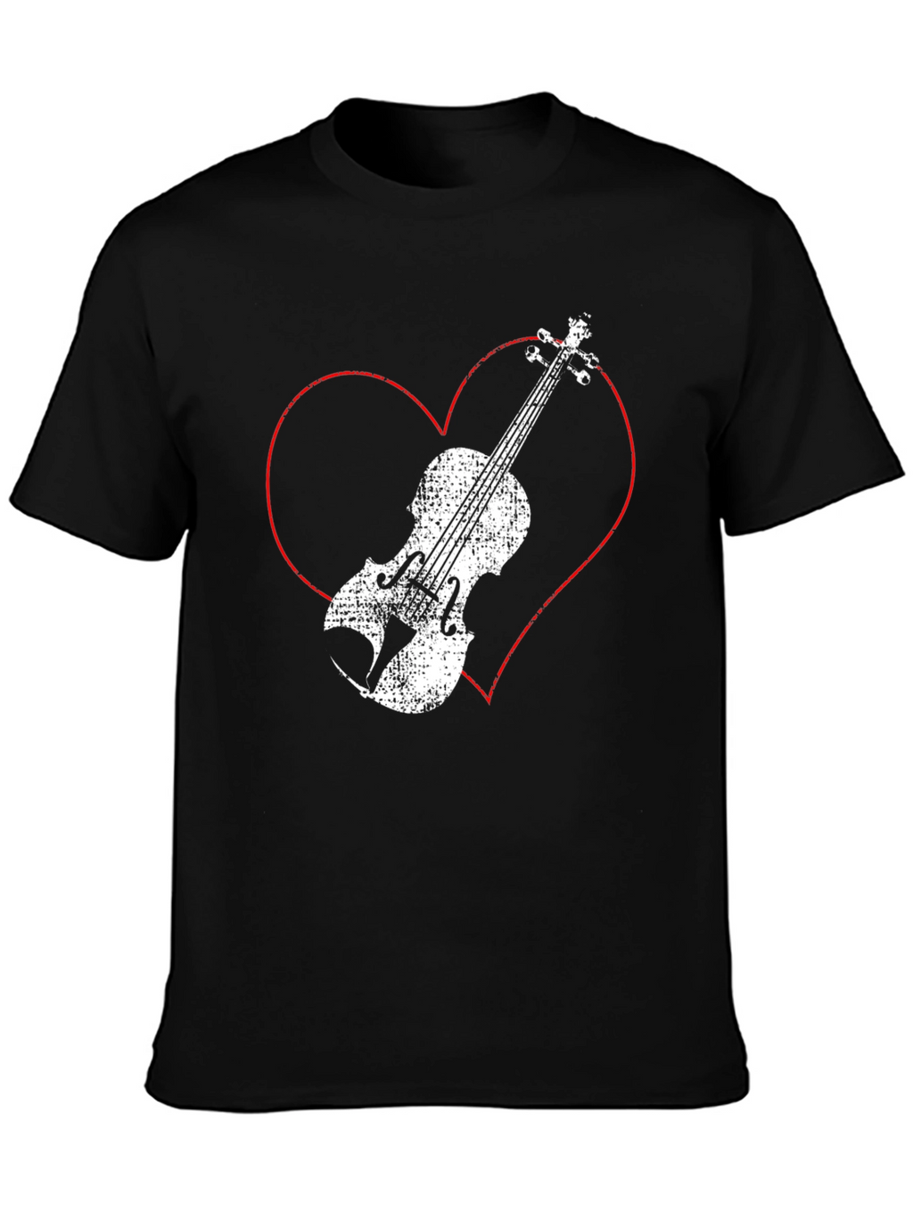 Heart Violin Graphic Tee - Music Lover Shirt