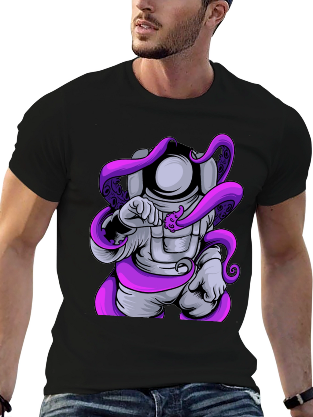 Astronaut Octopus Graphic T-Shirt