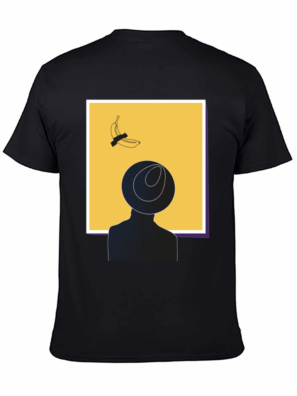 Modern Art Graphic T-Shirt - Banana & Silhouette