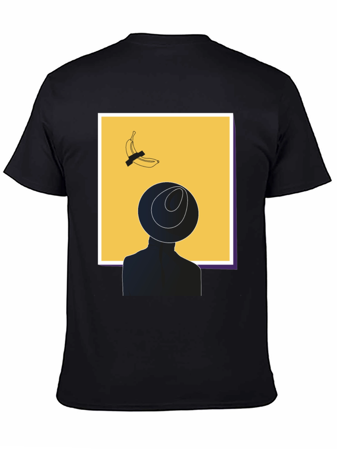 Modern Art Graphic T-Shirt - Banana & Silhouette