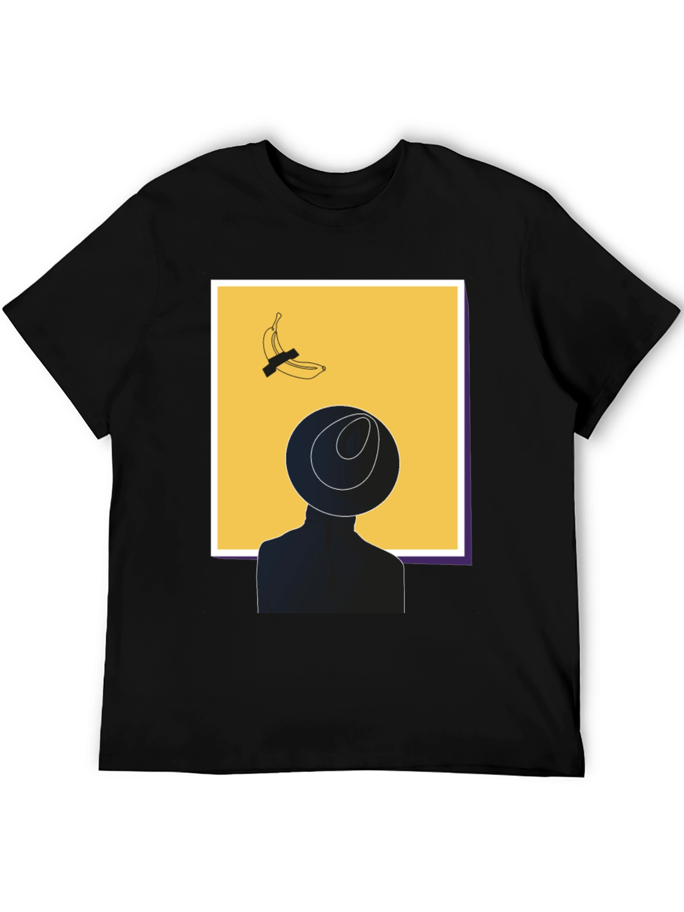 Modern Art Graphic T-Shirt - Banana & Silhouette
