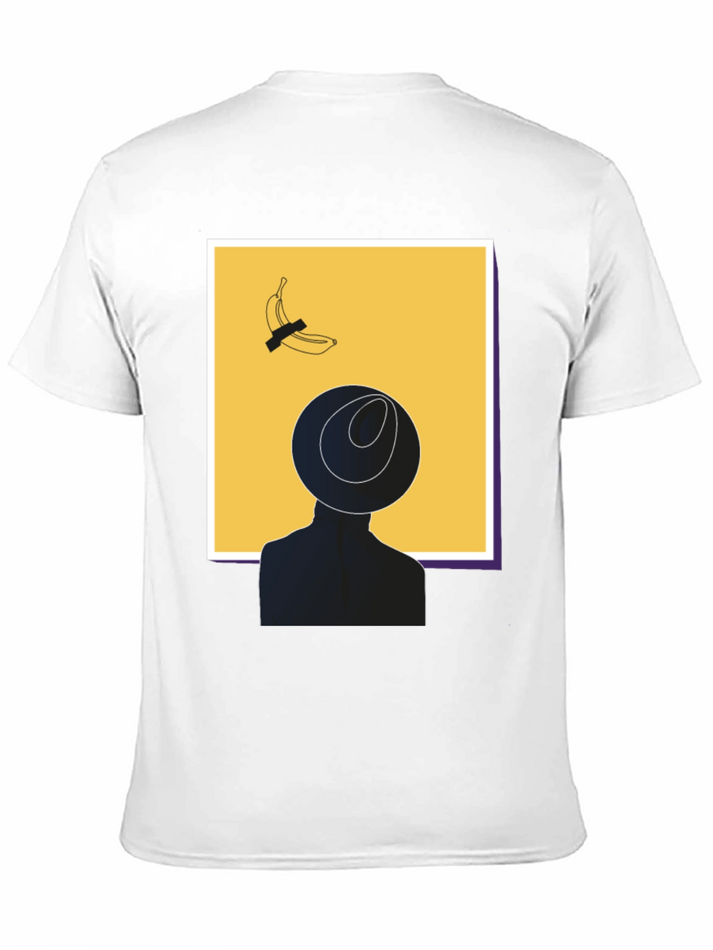 Modern Art Graphic T-Shirt - Banana & Silhouette