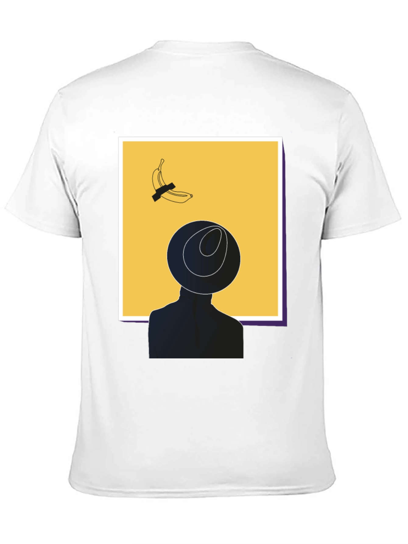 Modern Art Graphic T-Shirt - Banana & Silhouette