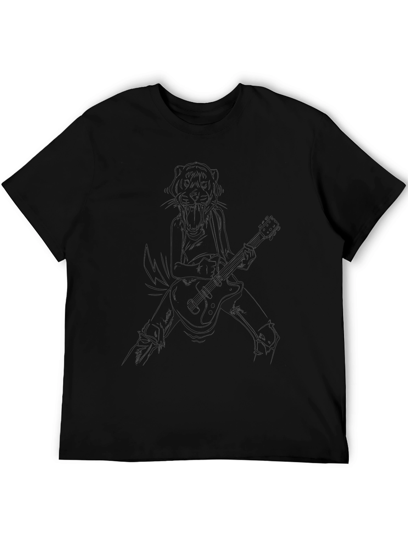 Black Graphic Tee - Anime Guitarist