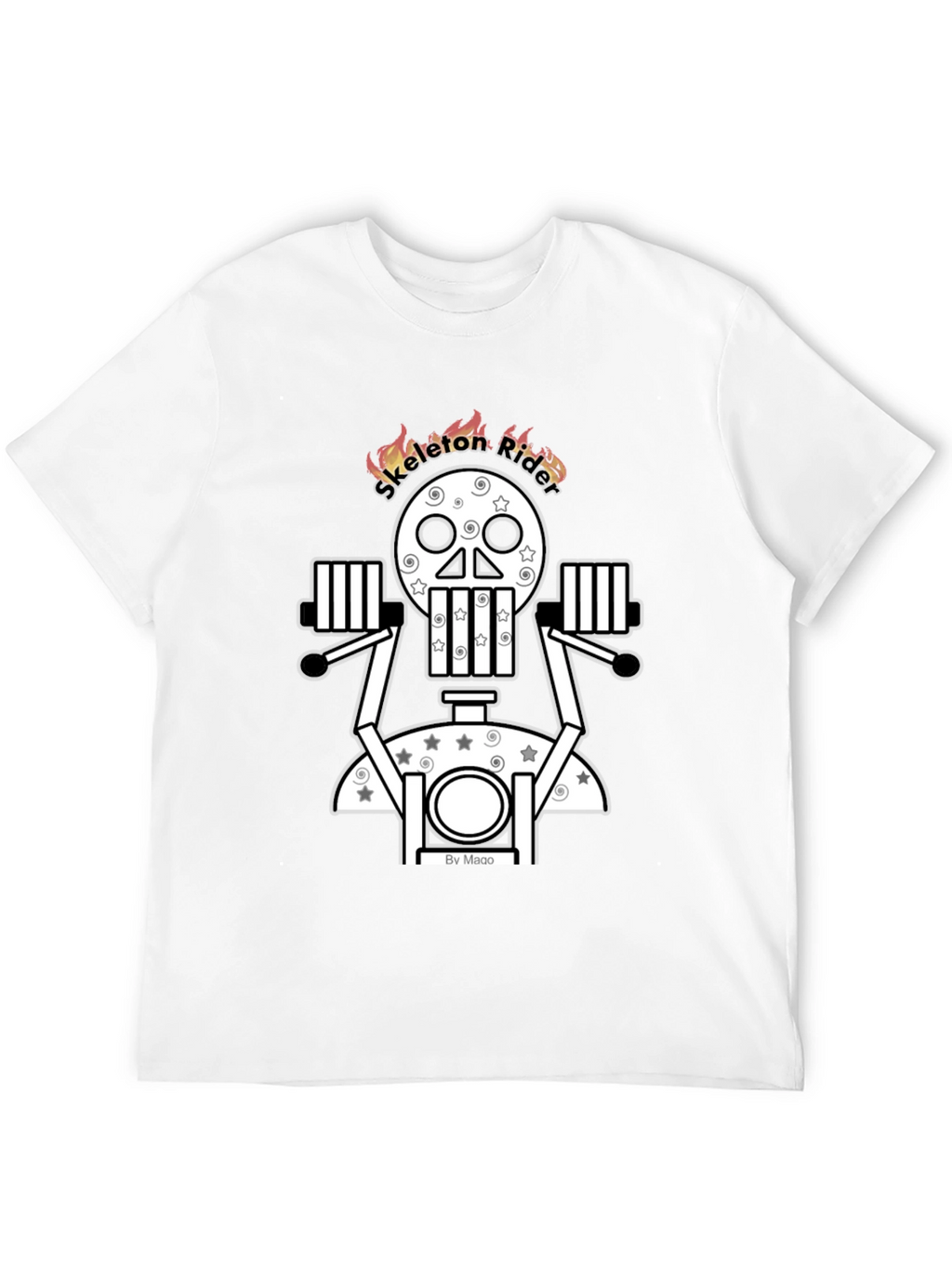 Skeleton Rider Graphic Tee - Black Cotton Blend T-Shirt