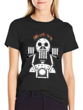 Skeleton Rider Graphic Tee - Black Cotton Blend T-Shirt