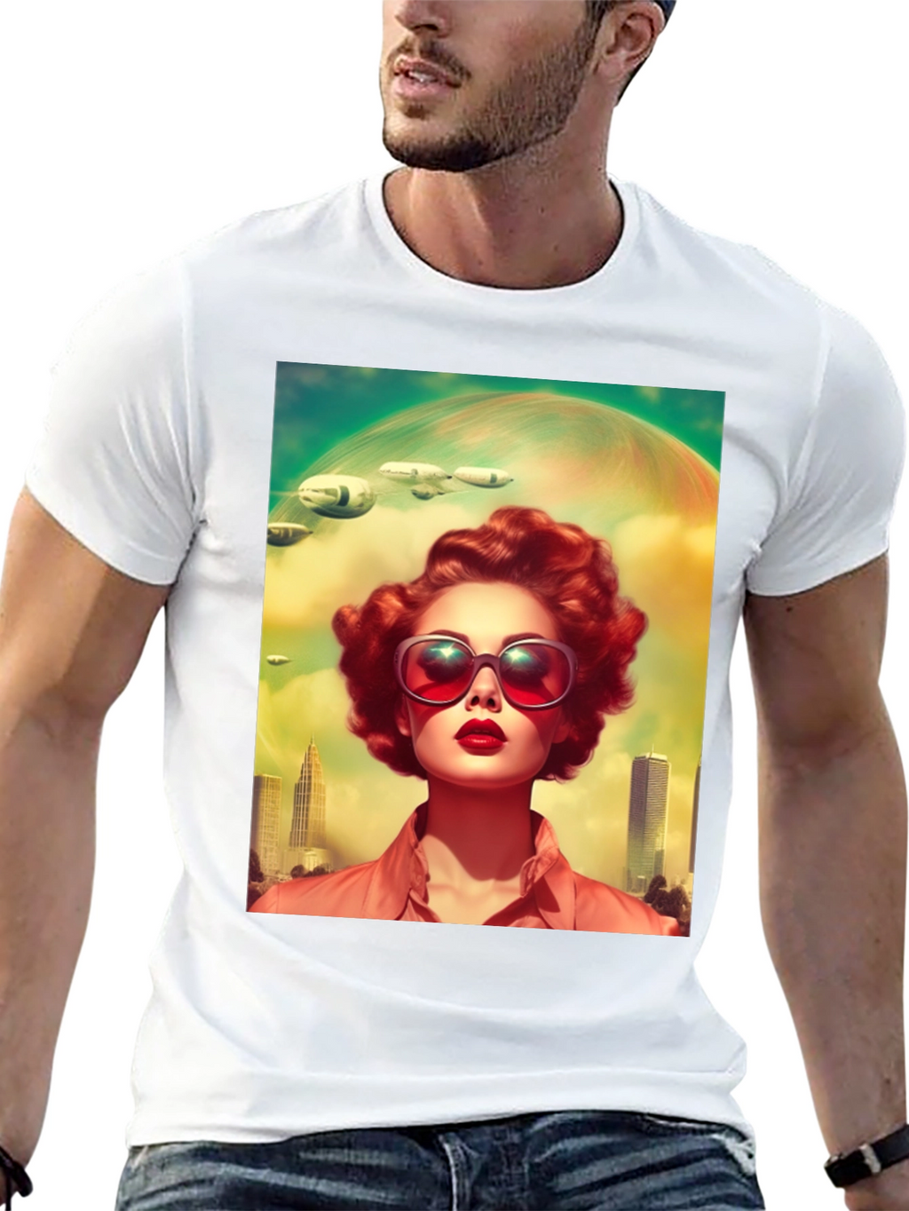 Retro Futuristic Woman T-Shirt