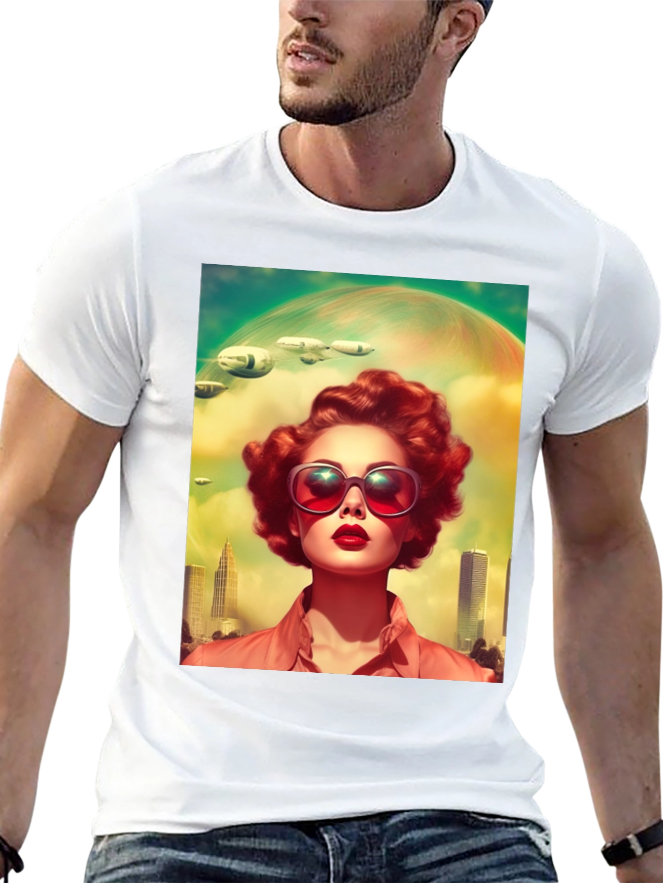 Retro Futuristic Woman T-Shirt