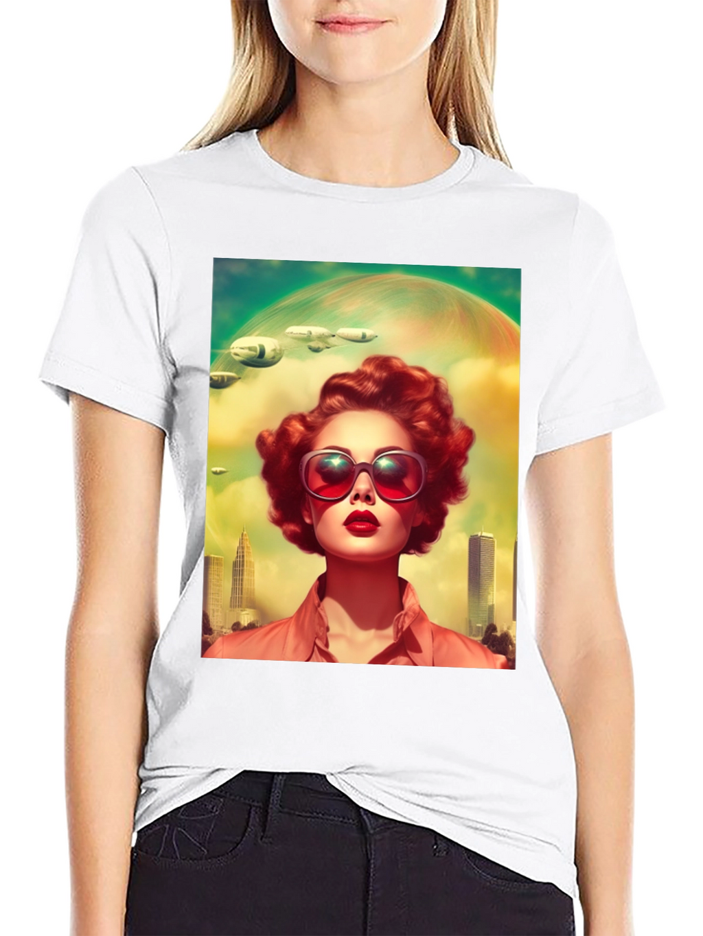 Retro Futuristic Woman T-Shirt